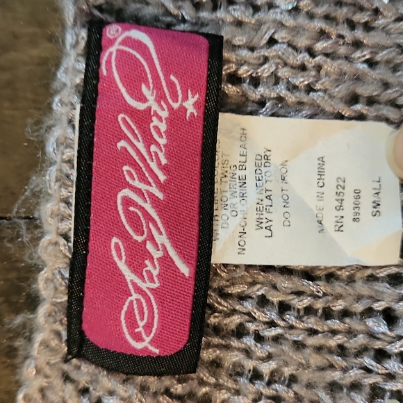 Say What Women's Crop Sparkle Lightweight Gray Sweater Small - Picture 3 of 7